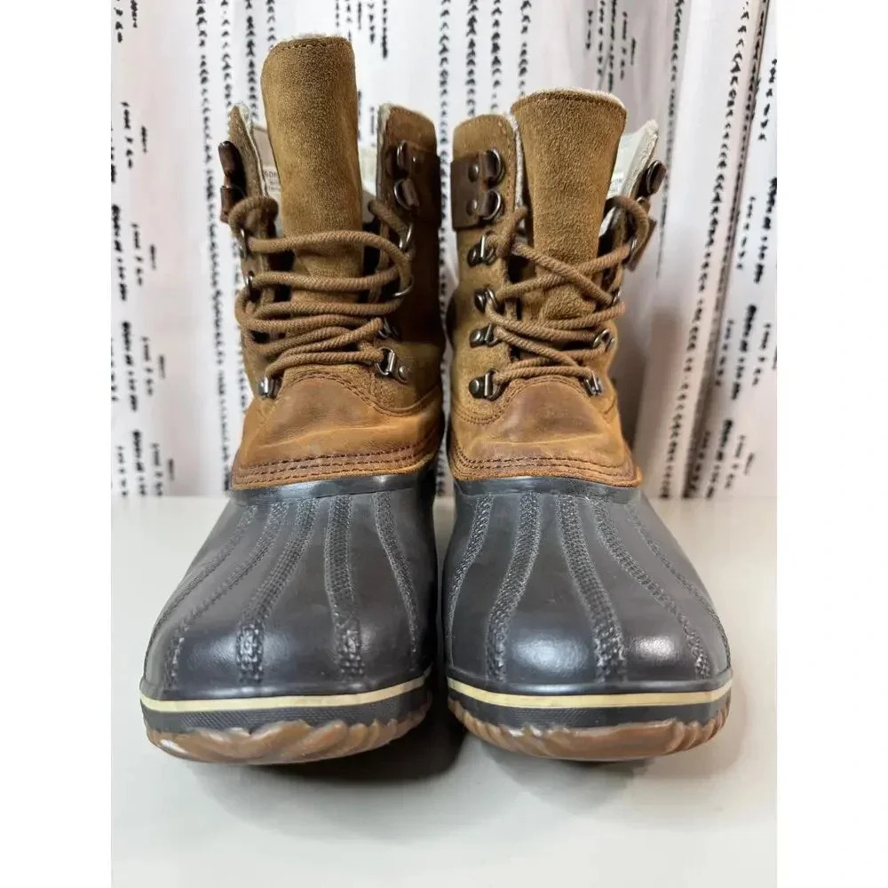 Sorel Women's Brown Leather Fancy Lace II Winter Snow Boots Size 10 Preppy Hike - Picture 7 of 15